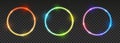 Set of bright neon circles with transparent effects - vector shiny round frames for Your design