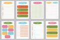 Set of bright planner templates.