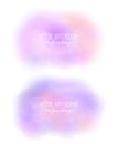 Set of 2 bright stains. Pseudo watercolor. Paint texture. Colorful daub. It can be used as background for text