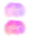 Set of 2 bright stains. Pseudo watercolor. Paint texture. Colorful daub. It can be used as background for text