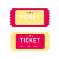 A set of bright tickets. Ticket templates. Date, time