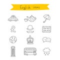 Set of British icons. Vector Royalty Free Stock Photo