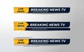 Set Of Broadcast News Lower Thirds Banner Template with Simple Concept  for Television, Media Channel, Video. Vector Illustration Royalty Free Stock Photo