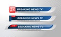 Set Of Broadcast News Lower Thirds Banner Template with Simple Concept  for Television, Media Channel, Video. Vector Illustration Royalty Free Stock Photo