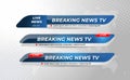 Set Of Broadcast News Lower Thirds Banner Template with Simple Concept  for Television, Media Channel, Video. Vector Illustration Royalty Free Stock Photo