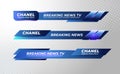 Set Of Broadcast News Lower Thirds Banner Template for Television, Media Channel, Video. Vector Illustration Royalty Free Stock Photo