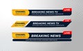 Set Of Broadcast News Lower Thirds Banner Template for Television, Media Channel, Video. Vector Illustration Royalty Free Stock Photo