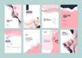Set of brochure, annual report and cover design templates for beauty