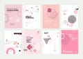 Set of brochure, annual report and cover design templates for beauty