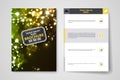 Set of brochure, poster design templates in neon