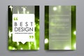 Set of brochure, poster design templates in neon