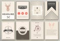 Set of brochures in hipster style.