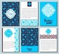 Set of brochures in retro style. Vector brochure