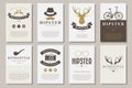 Set of brochures in vintage hipster style