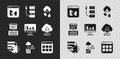 Set Broken file, Server, Cloud hacking, Network cloud connection, technology data transfer, Browser files, Data, Web Royalty Free Stock Photo