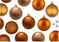 Set of Bronzed Christmas Balls without Motif
