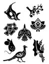 Set of brooches silhouettes Royalty Free Stock Photo