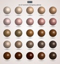 Set of brown ball color tone glossy spheres Vector illustration