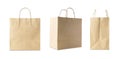 Set of Brown paper shopping bag isolated on white background with clipping path. Royalty Free Stock Photo