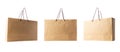 Set of Brown paper shopping bag isolated on white background with clipping path. Royalty Free Stock Photo