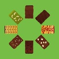 Set of Brownies Vector and Icon