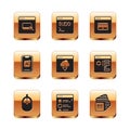 Set Browser files, Computer mouse, Cloud technology data transfer, Mobile Apps, Search engine, Processor and Code Royalty Free Stock Photo