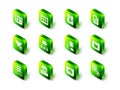 Set Browser files, Server, Data, Web Hosting, File document, and gear, Network cloud connection, Failed access storage Royalty Free Stock Photo