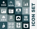Set Browser files, Server, Data, Web Hosting, Network cloud connection, Software, Loading data window, Computer network Royalty Free Stock Photo