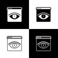 Set Browser incognito window icon isolated on black and white background. Vector Royalty Free Stock Photo