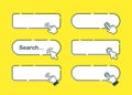 Set of browser search bar icons on bright background. A collection of search form templates for sites. Vector illustration Royalty Free Stock Photo