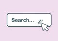 Set of browser search bar icons on bright background. A collection of search form templates for sites. Vector illustration Royalty Free Stock Photo