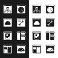Set Browser setting, Cloud technology data transfer, Server, Data, window, Photo retouching, Digital speed meter and Web Royalty Free Stock Photo