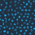 Set Browser setting, Document with search, Server, Data, Web Hosting and Mobile exclamation mark on seamless pattern Royalty Free Stock Photo