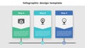 Set Browser setting, Location with gear and clock. Business infographic template. Vector