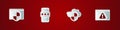 Set Browser with shield, Mobile and password, Cloud and exclamation mark icon. Vector