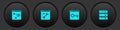 Set Browser window, setting, Secure your site with HTTPS, SSL and Server icon. Vector