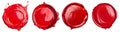 set of brush oil painted red colored circle banners. Generative AI Royalty Free Stock Photo