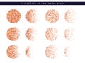 Set of brush stipple red pattern for design. Dot texture.