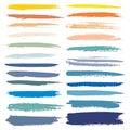 Set of brush stroke, Colorful ink grunge brush strokes. Royalty Free Stock Photo