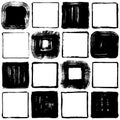 Set of brush stroke squares. hand drawn illustrations. Royalty Free Stock Photo