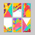 Set of brush strokes colorful trendy card. Hand drawn creative flayers, abstract design poster, cover, design. Vector Royalty Free Stock Photo