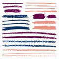 Set of brush strokes of pencil or pastel. Doodle with crayons.Vector illustration. Royalty Free Stock Photo