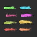 Set of brush strokes, Vector paint brush stroke collection. Abstract colorful glittering textured brush strokes