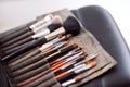 Set of brushes of make up artist