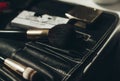 A set of brushes for makeup. Closeup Royalty Free Stock Photo