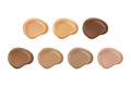 Set brushstroke cosmetic concealer smears for the skin.