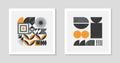 Set of bstract bauhaus geometric pattern backgrounds Royalty Free Stock Photo