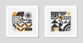 Set of bstract bauhaus geometric pattern backgrounds Royalty Free Stock Photo
