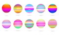 Set of bubble balloon glossy sticker circle rainbow shine abstract background pattern vector illustration Royalty Free Stock Photo