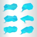 Set bubble shape Geometric polylines blue